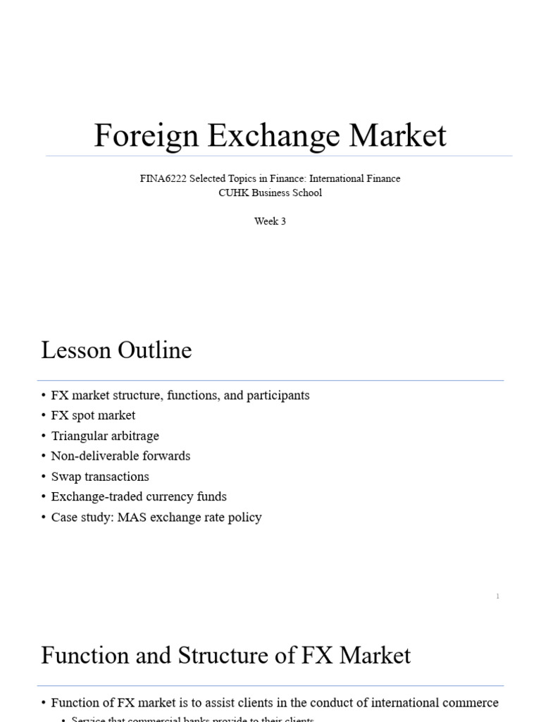 WK 3 FXMarket | PDF | Foreign Exchange Market | Exchange Rate
