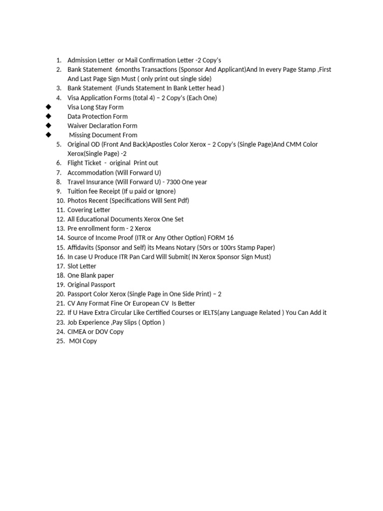 visa-application-document-checklist-pdf-social-science