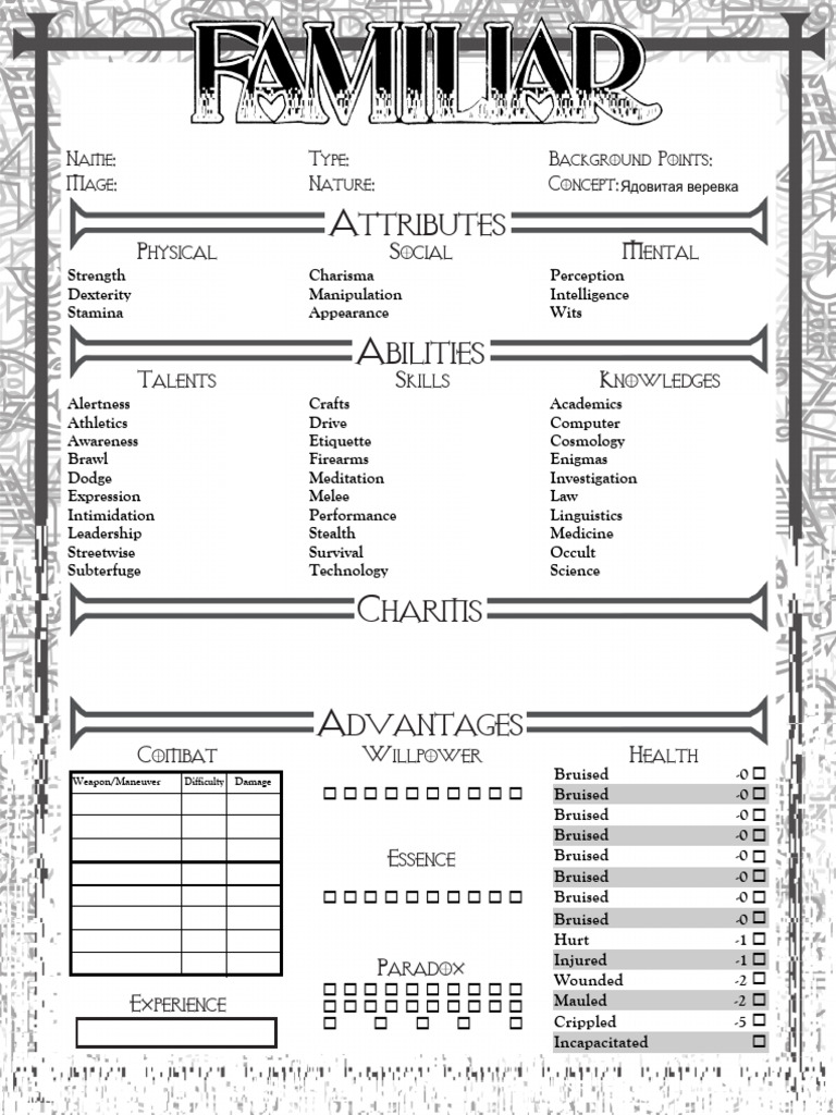 Character Attributes and Skills Overview | PDF | Role Playing Games ...
