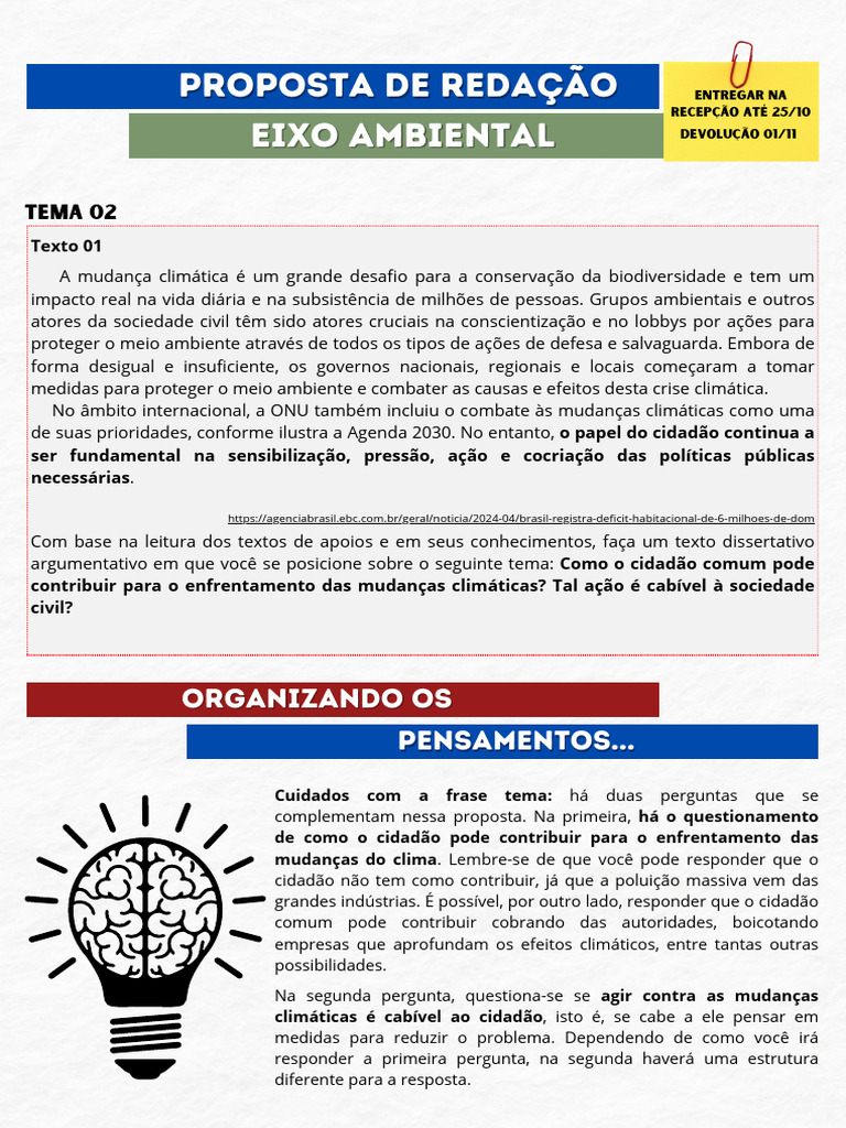 Proposta de Redação 2 - Efeito Das Mudanças Climáticas | PDF ...