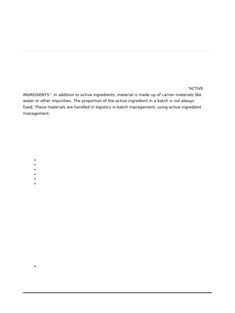 Batch-Specific UoM in Active Ingredient Management | PDF | Inventory ...
