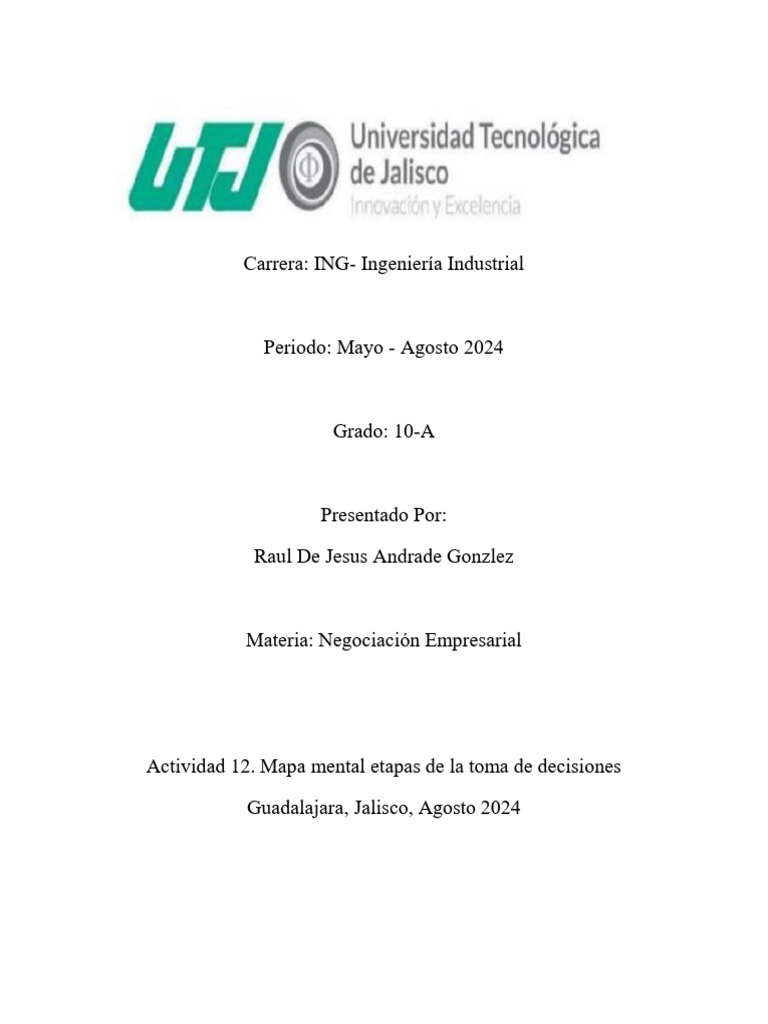 Mapa Mental de Toma de Decisiones | PDF | Toma de decisiones | Cognición