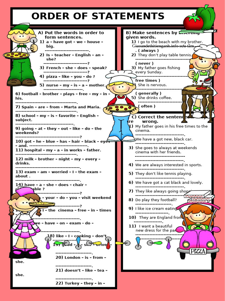 English Sentence Practice | PDF
