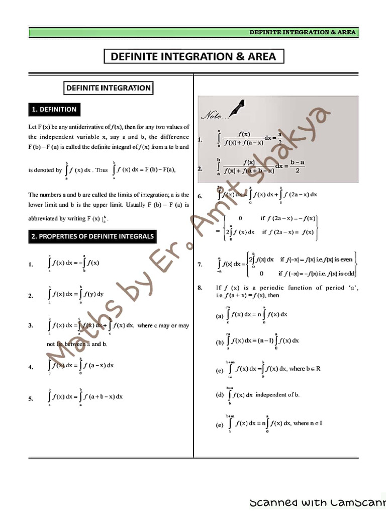 Notes Application Of Integrals Pdf