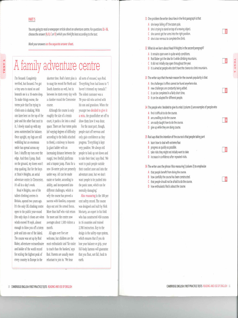 FCE-OXFORD-BOOK-1 Test 1 | PDF