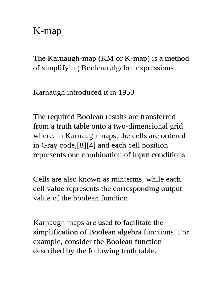 K Map | PDF | Applied Mathematics | Mathematical Logic