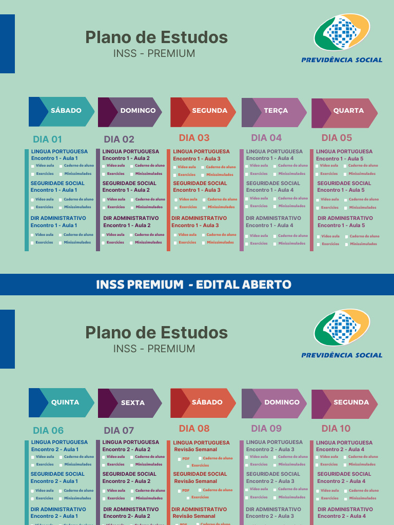 Plano de Estudos INSS e Português | PDF