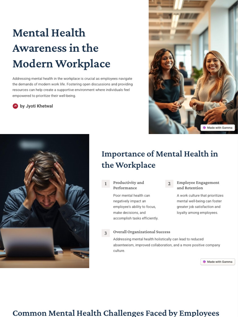 Mental Health Awareness in The Modern Workplace | PDF | Mental Health ...
