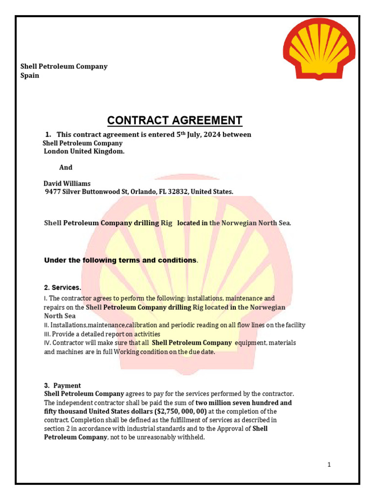 Shell Petroleum Contract Agreement | PDF | Indemnity | Private Law