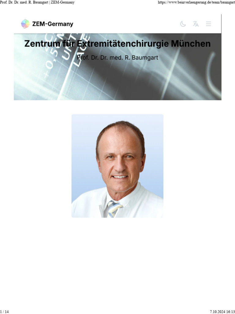Prof. Dr. Dr. Med. Rainer Baumgart - ZEM-Germany | PDF