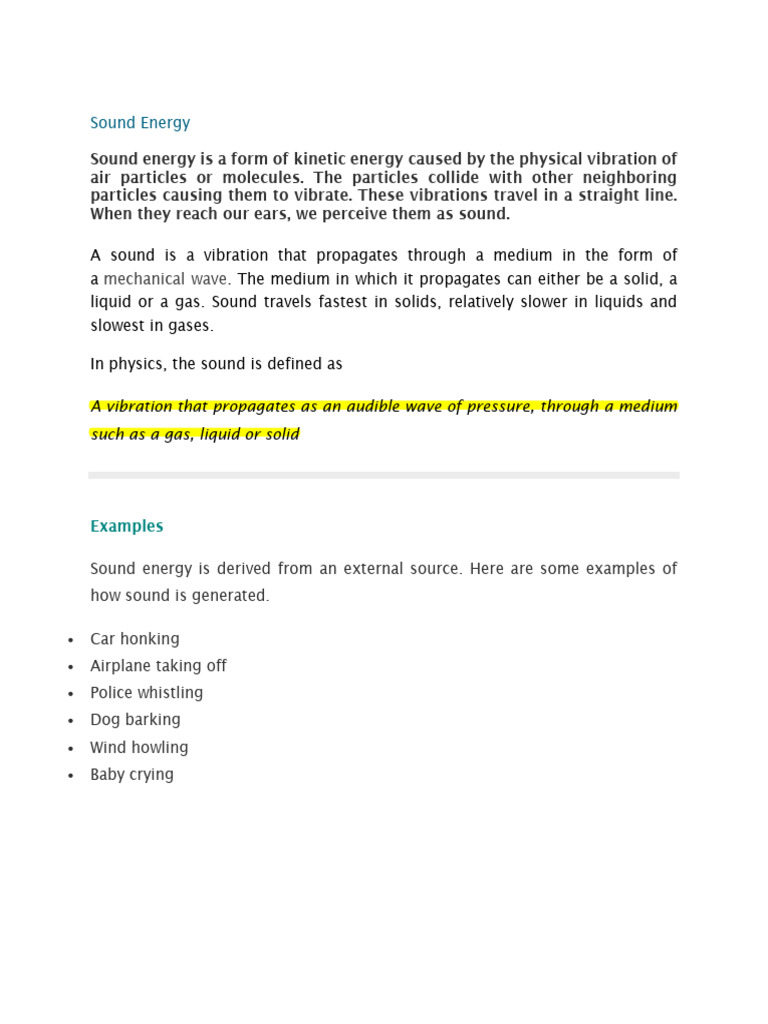 Sound Energy | PDF | Sound | Waves