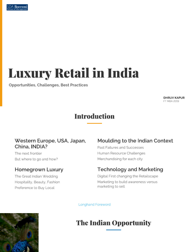 A Primer To Luxury Retail in India | PDF