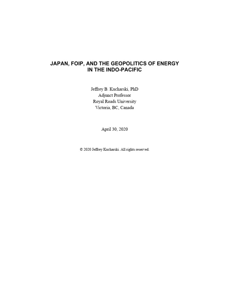 Japan's Energy Security in Indo-Pacific | PDF | Natural Gas | Energy ...