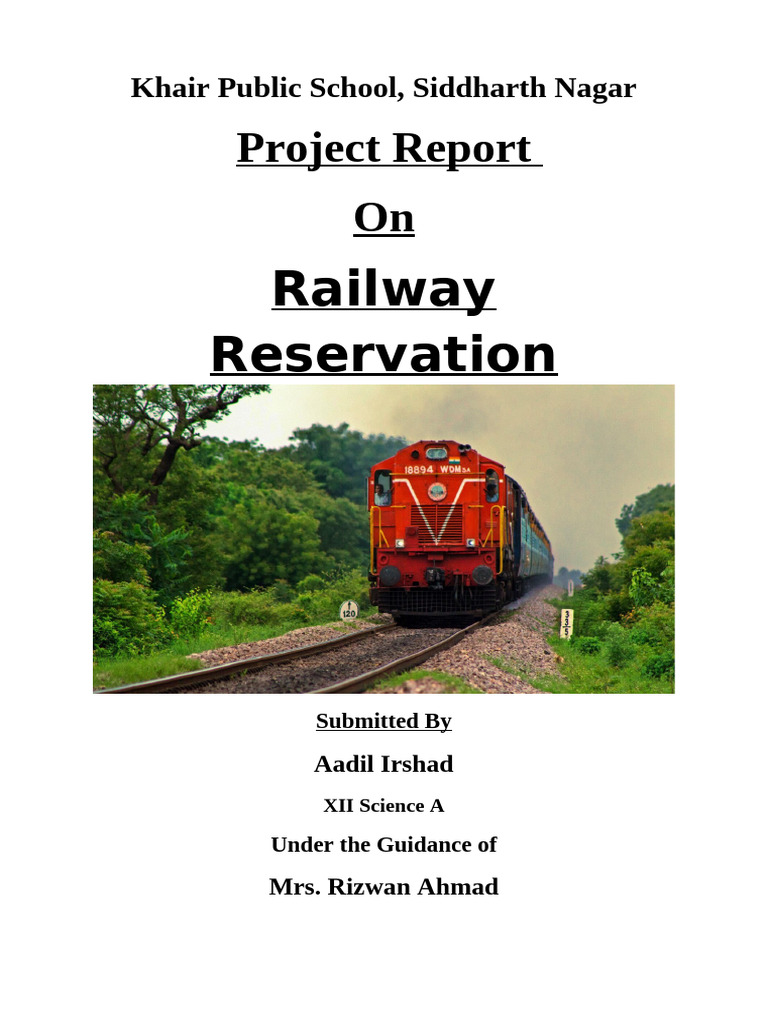 Railway Reservation System Project | PDF | Computer Hardware | Ticket ...