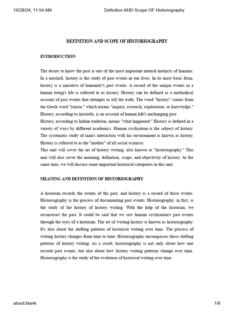 Understanding Historiography's Scope | PDF | Historiography | Historian