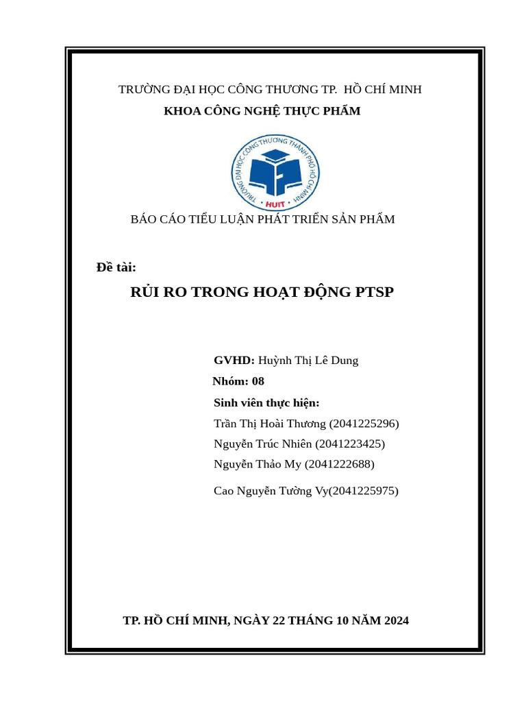 Nhóm 8 - R I Ro Trong Ho T Đ NG PTSP | PDF