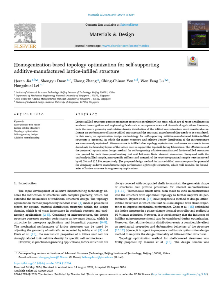 Topology Optimization for Lattice Structures | PDF | Elasticity ...