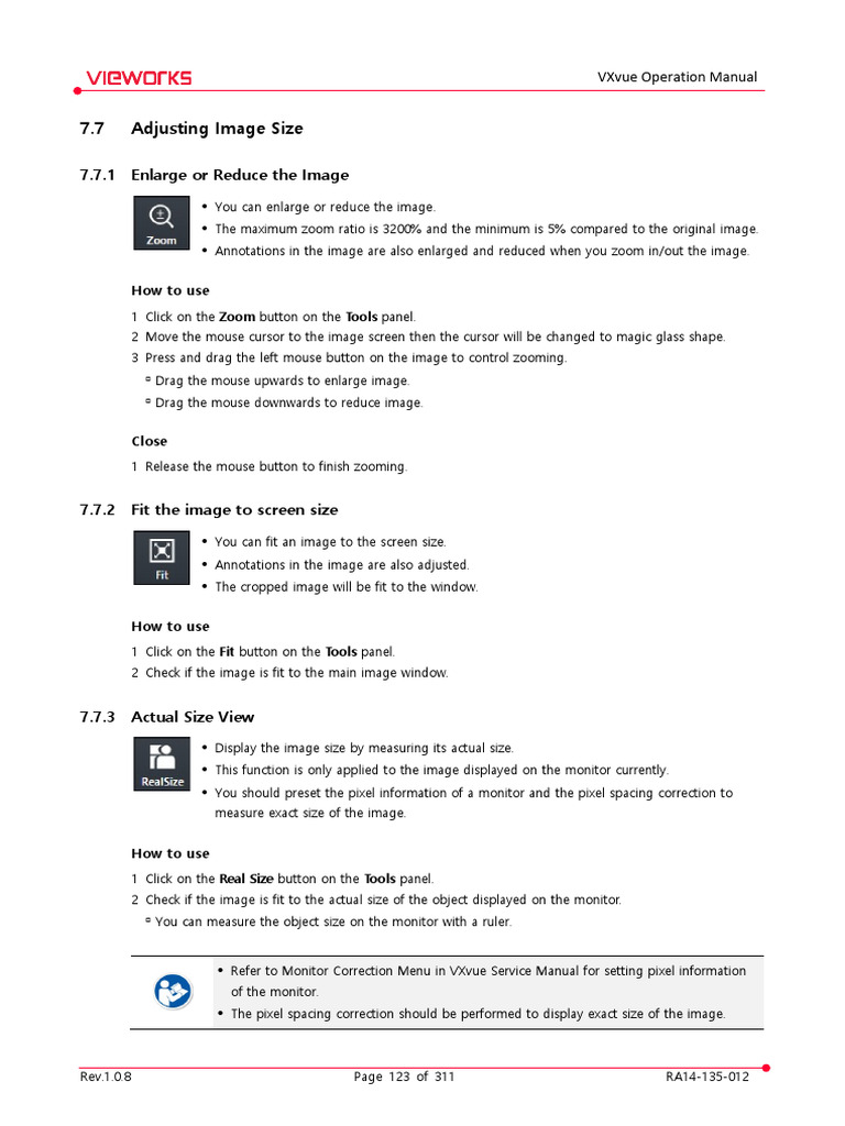 Image Size Adjustment in VXvue Manual | PDF | Games & Activities | Business