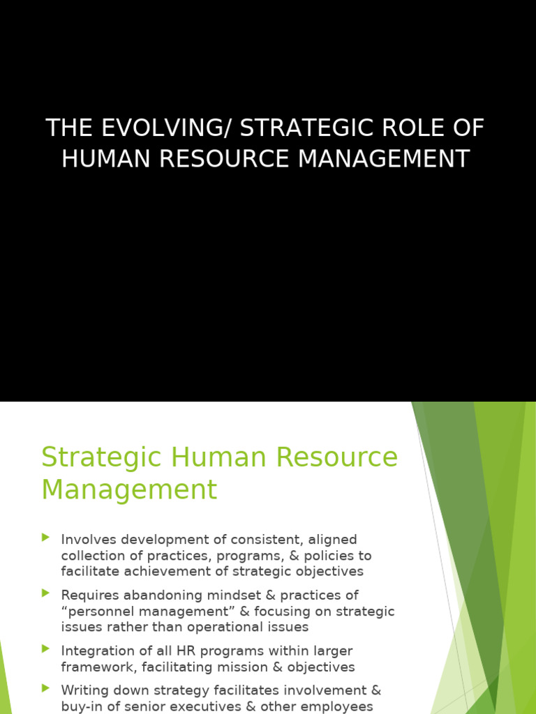 Strategic Role of HR Management | PDF | Human Resource Management ...