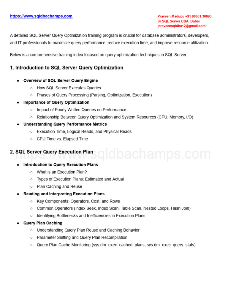 SQL Server Query Optimization __ Key points | PDF | Database Index ...