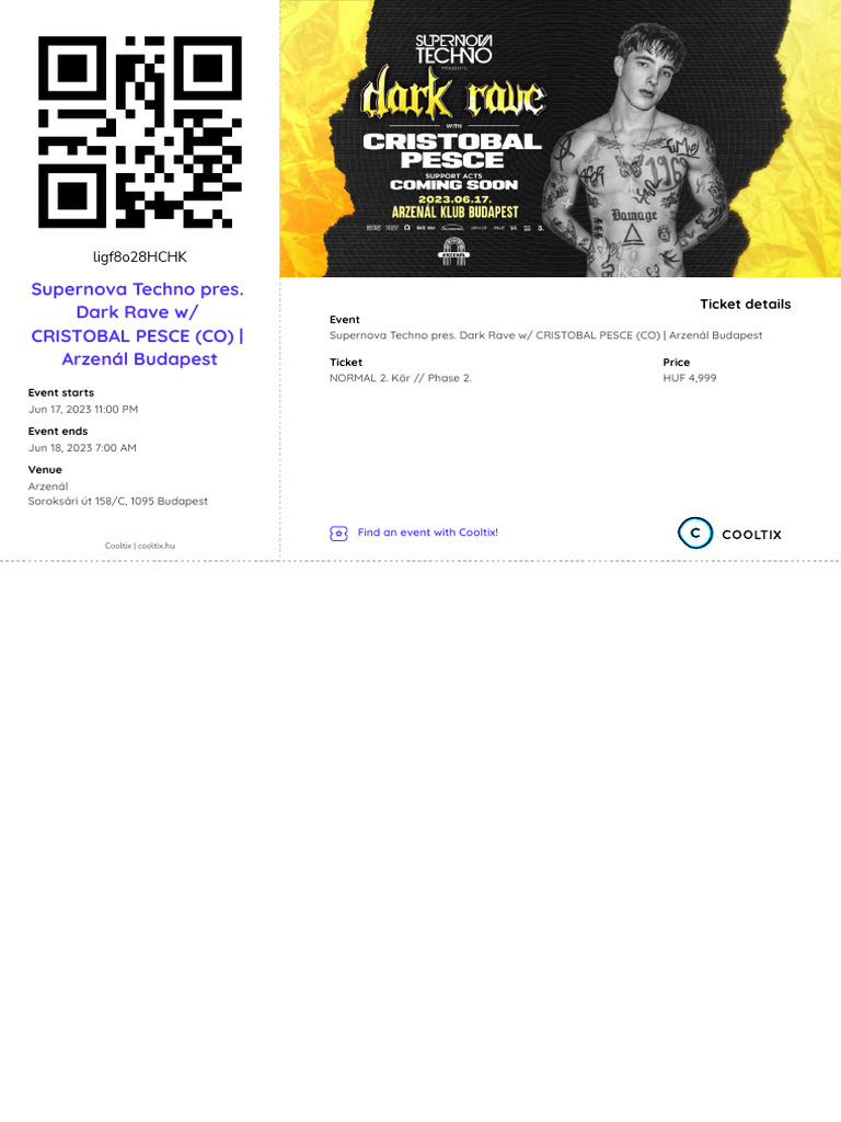 Supernova Techno Pres. Dark Rave W/ Cristobal Pesce (Co) - Arzenál ...