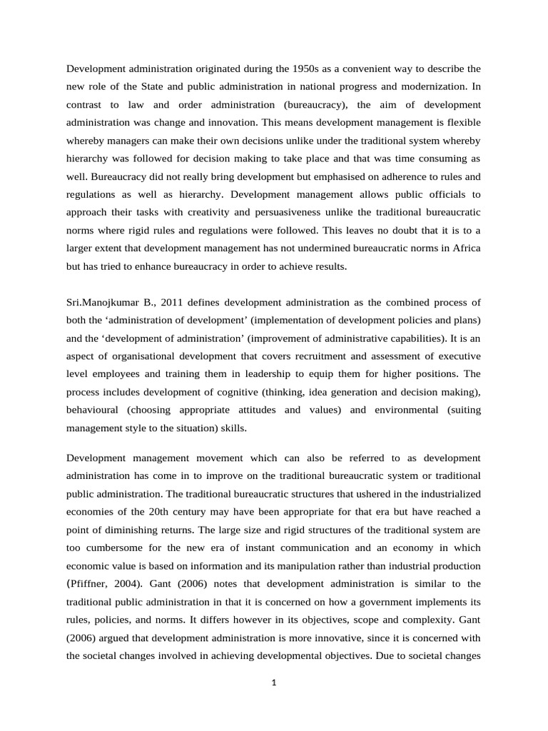 Development Management Vs Public Admin708 | PDF | Bureaucracy | Public ...