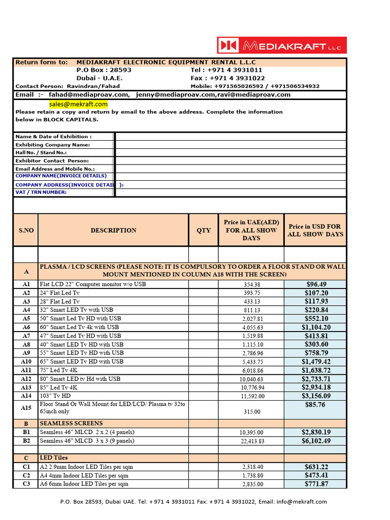 Audio Visual Equipment Rental List | PDF | Microphone | Payments