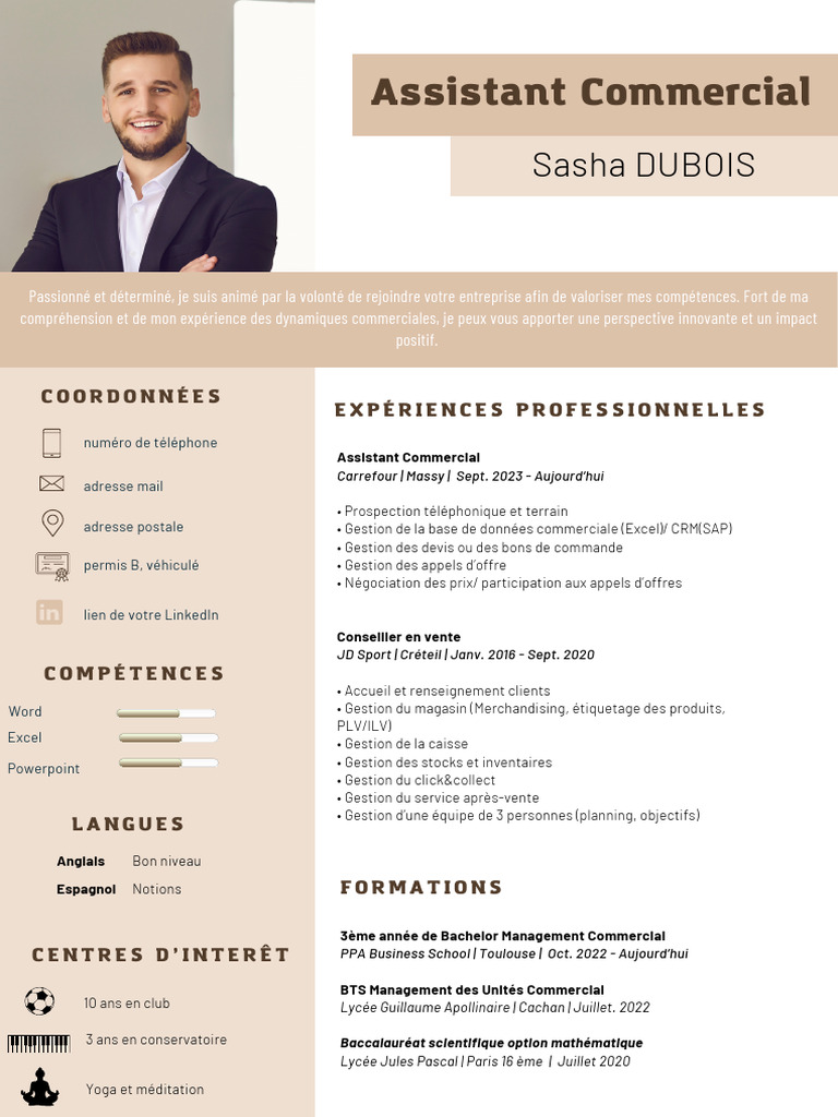 Exemple de CV pour Assistant Commercial | PDF | Business | Économie d ...