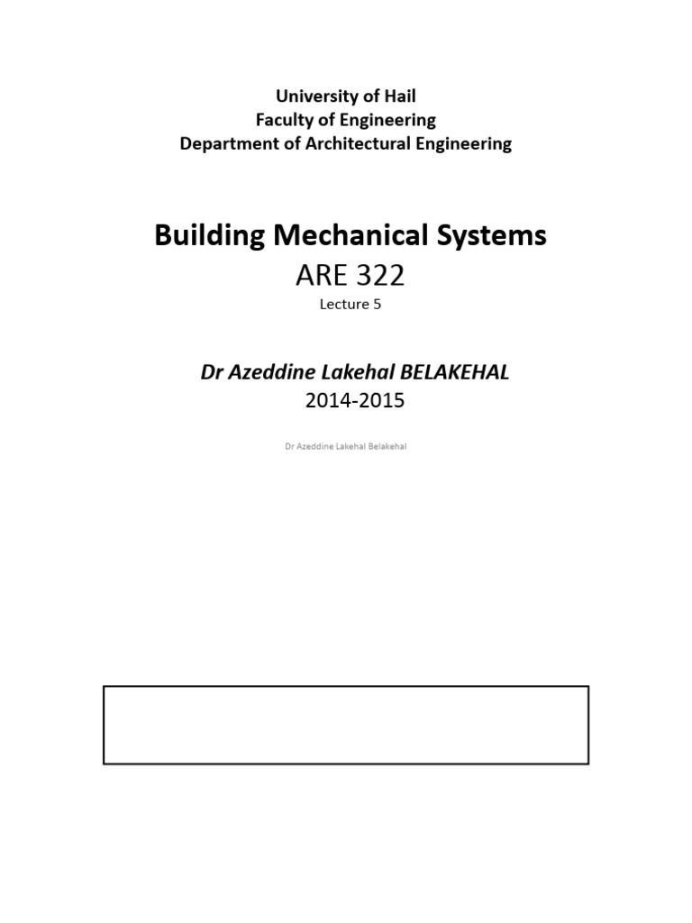 Building Mechanical Systems ARE 322 Lect | PDF | Fire Sprinkler System ...