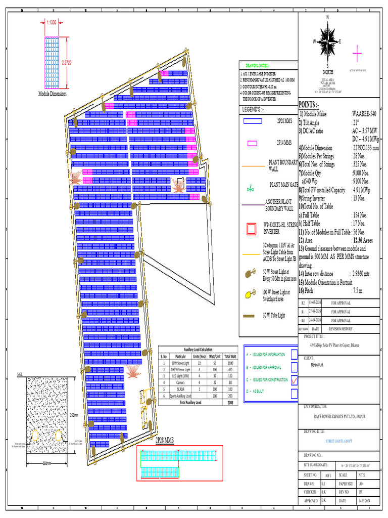 4.91 MWp Solar PV Plant Layout Details | PDF | Energy Conversion ...