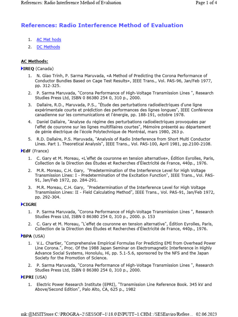 SES-Enviro Radio Interference Method of Evaluation | PDF | High Voltage ...