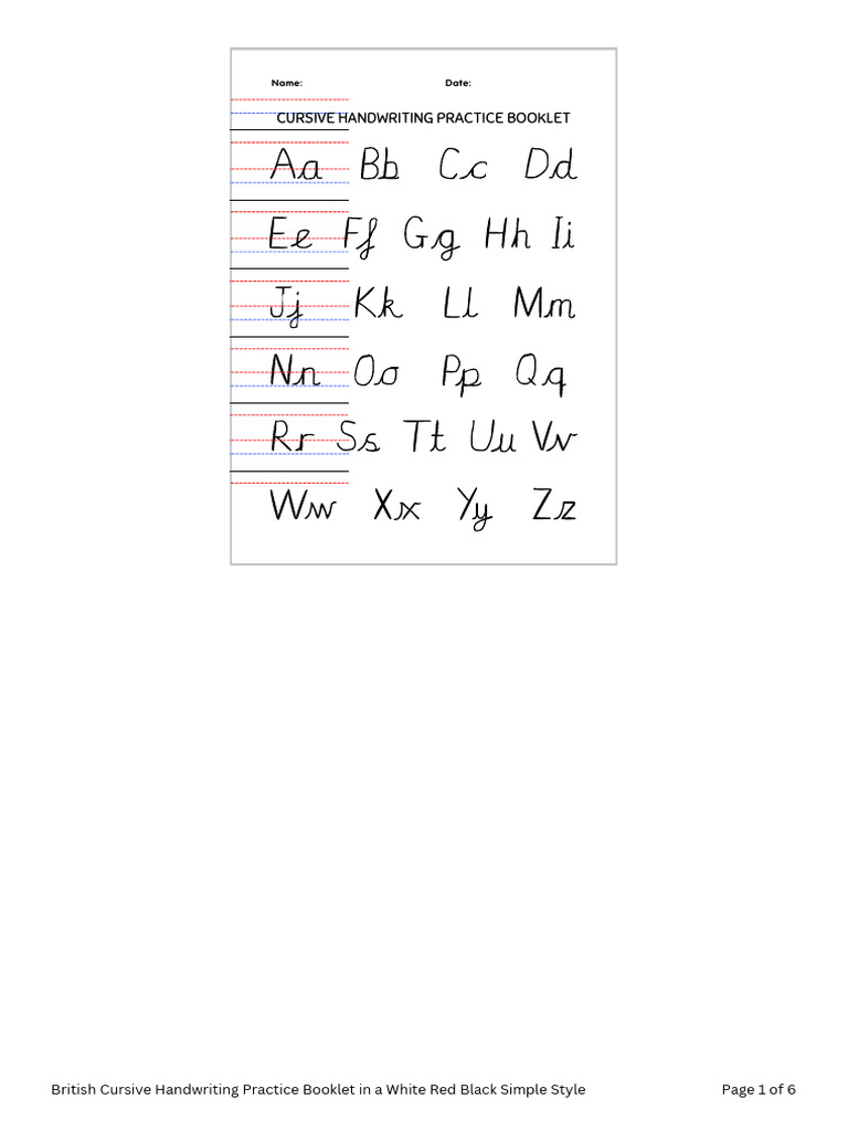 British Cursive Handwriting Booklet | PDF | Language Arts & Discipline