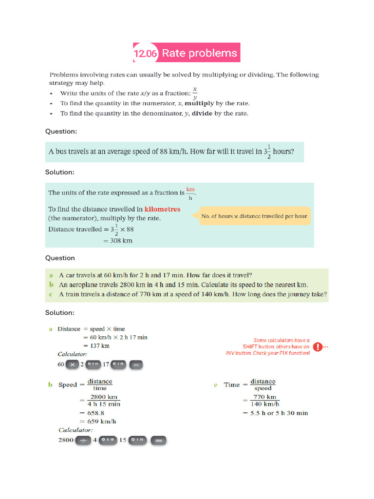 Speed Conversion Examples | PDF | Teaching Methods & Materials ...