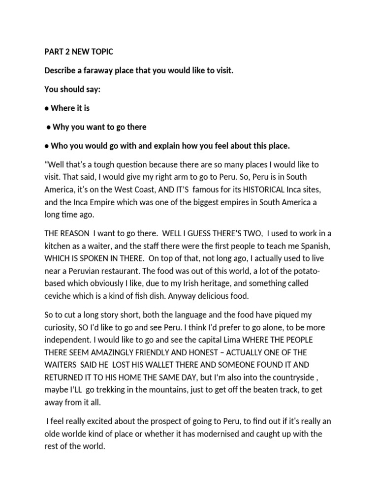 Part 2 New Topic Faraway | PDF | Peru