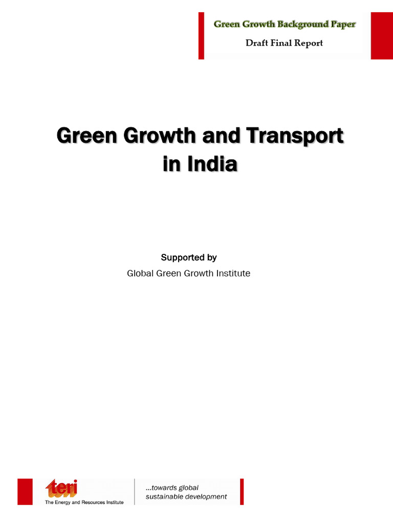 Green Growth in India's Transport Sector | PDF | Transport | Rail Transport
