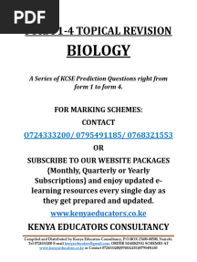 Kcse Bio (f1-4) Topical Revision