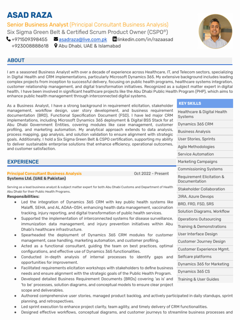 Asad R. - Business Analyst HC | PDF | Customer Relationship Management ...