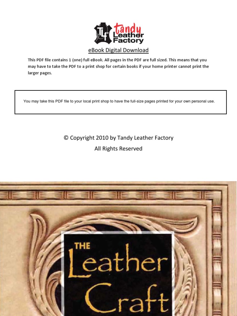 6009 00 The Leather Craft Handbook by Tony Laier & Kay Laier PDF