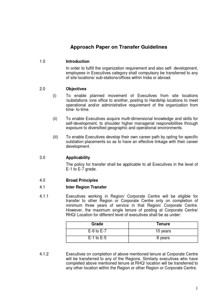 Transfer Guidelines | Download Free PDF | Government | Government ...