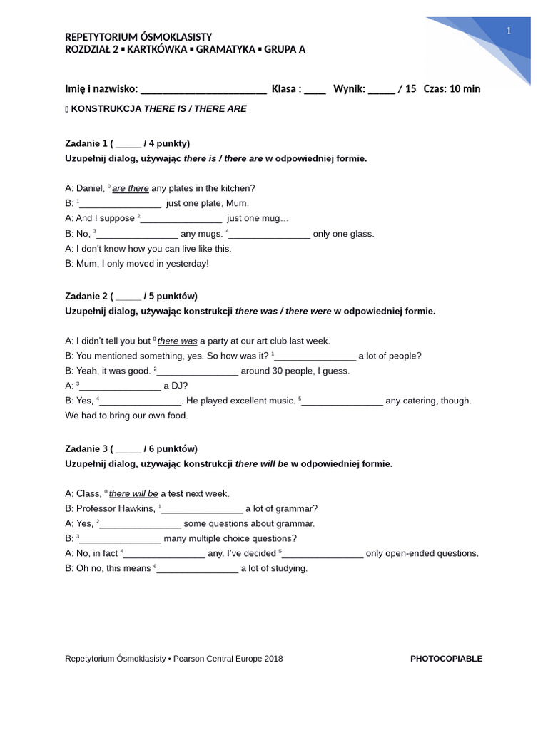 REP8 Unit 2 A Short Test Grammar | PDF