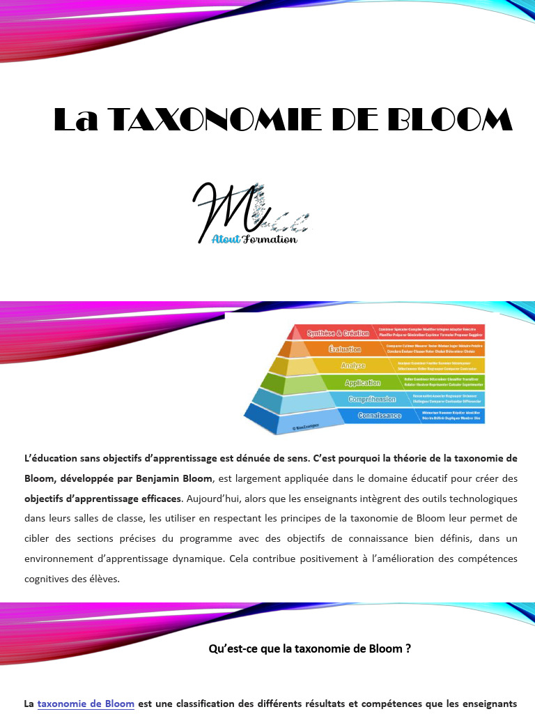Comprendre la Taxonomie de Bloom | PDF | Pédagogie | Apprentissage