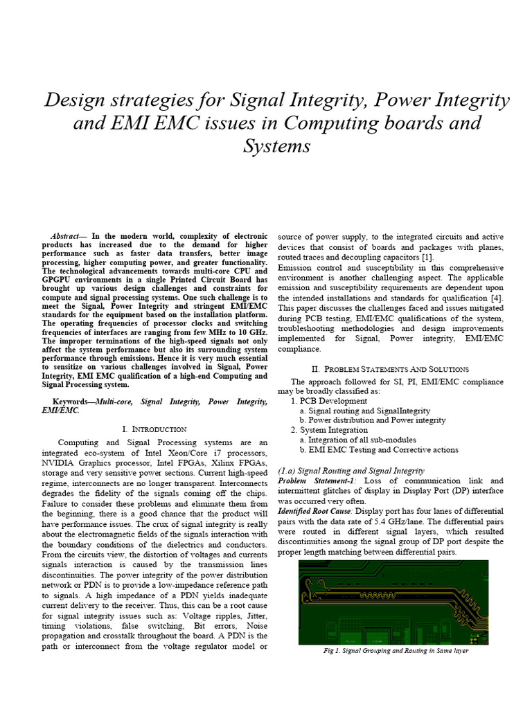Design Strategies For Signal Integrity Power Integrity and EMI EMC ...