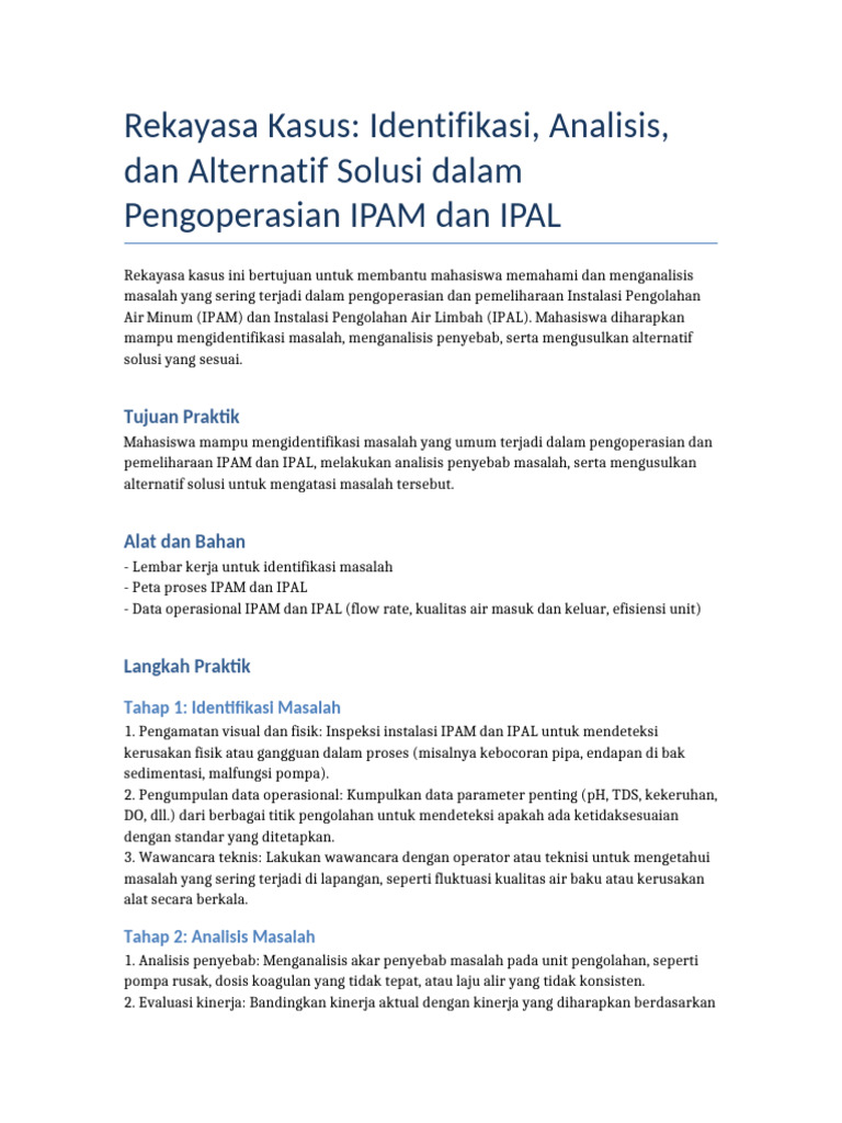 Solusi Masalah IPAM dan IPAL | PDF | Teknologi & Rekayasa