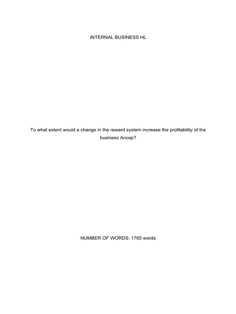 INTERNAL BUSINESS HL-draft 4 Quique | PDF | Employment | Cognition
