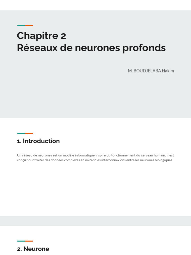 Introduction aux réseaux de neurones profonds | PDF | Réseau de ...