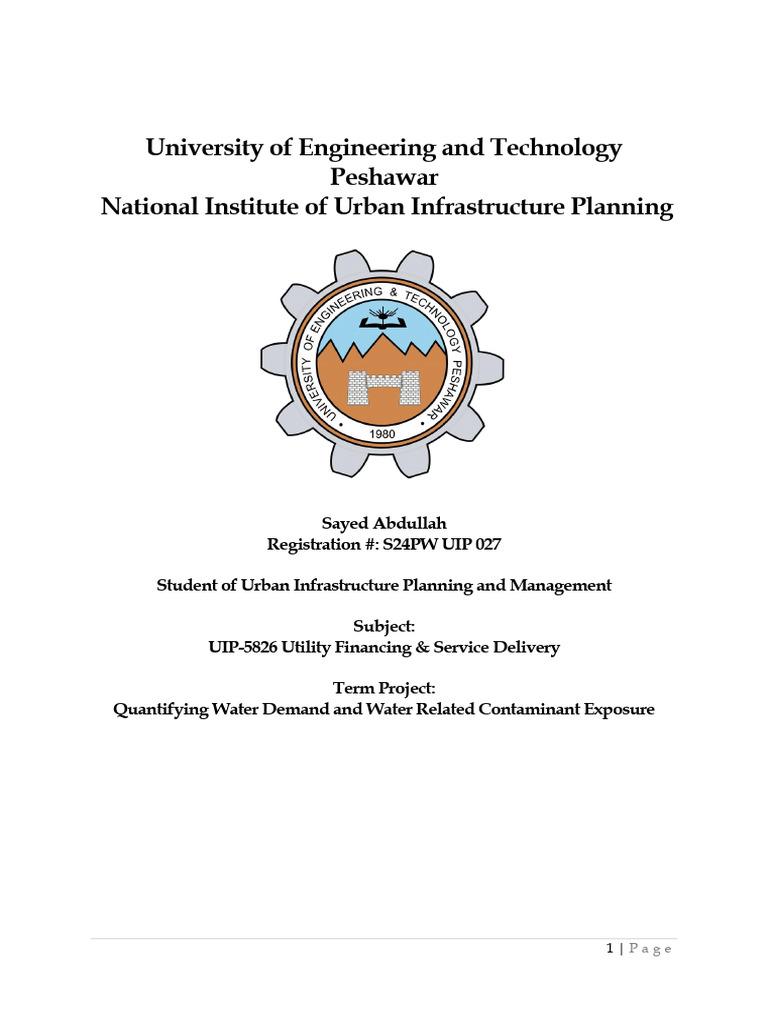 Term Project-Quantifying Water Demand and Water Related Contaminant ...