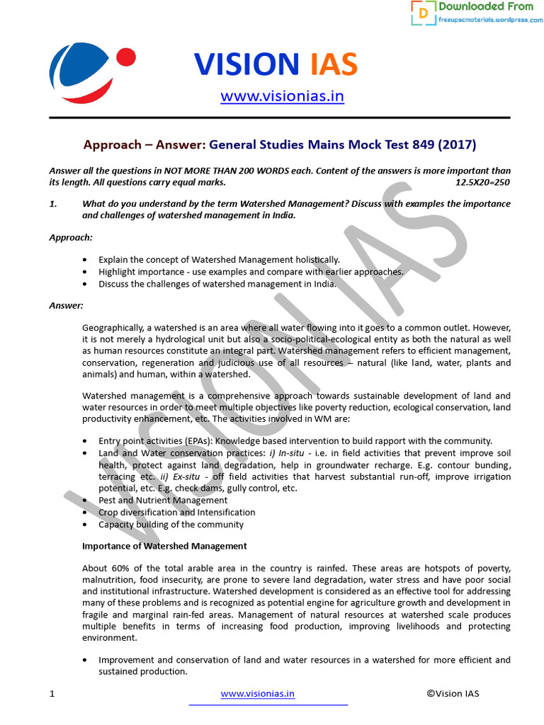 Vision Ias CSM 2017 Test 2 Answers | PDF | Agriculture | Intensive Farming