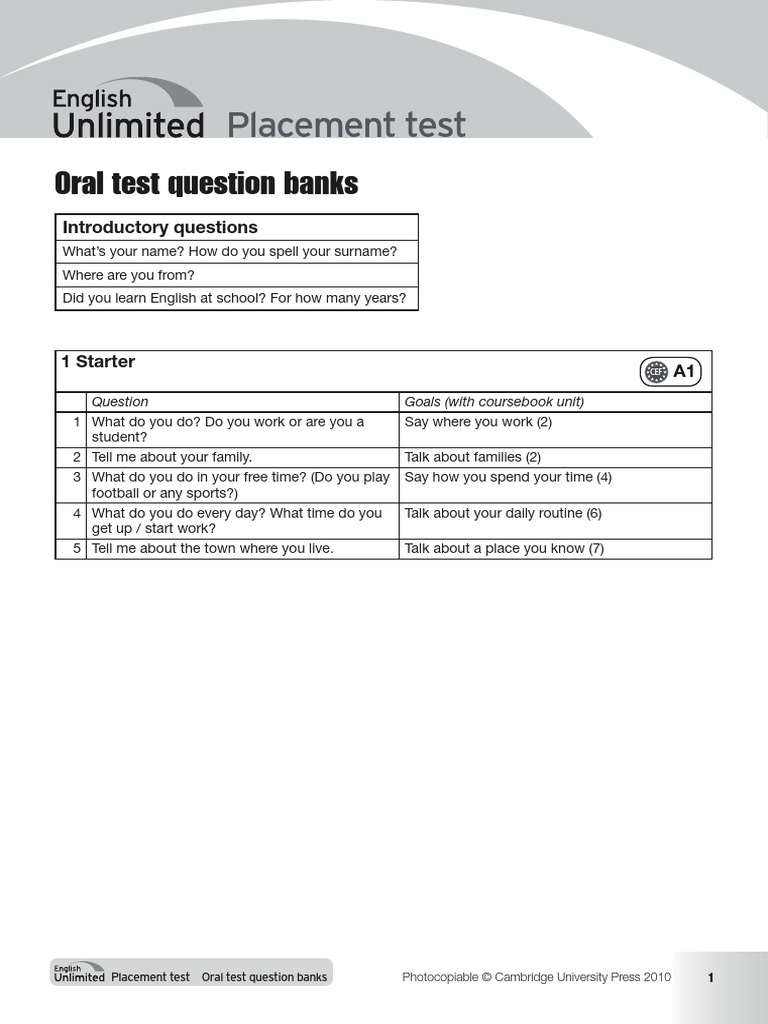 Cambridge Oral Questions | PDF