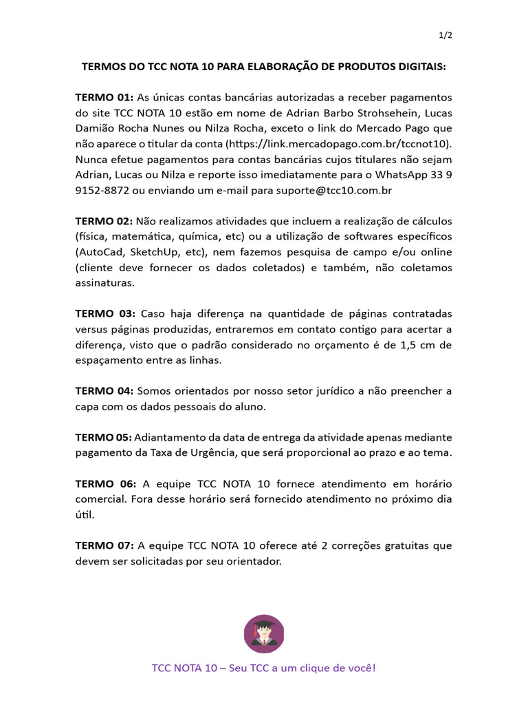 Entregas e Políticas do TCC Nota 10 | PDF | Informática