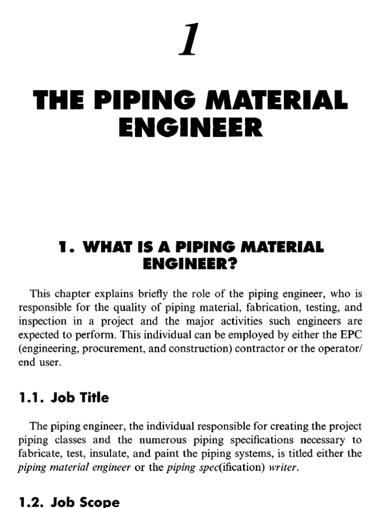 The Piping Material Engineer PDF Pipe (Fluid Conveyance) Specification (Technical Standard)